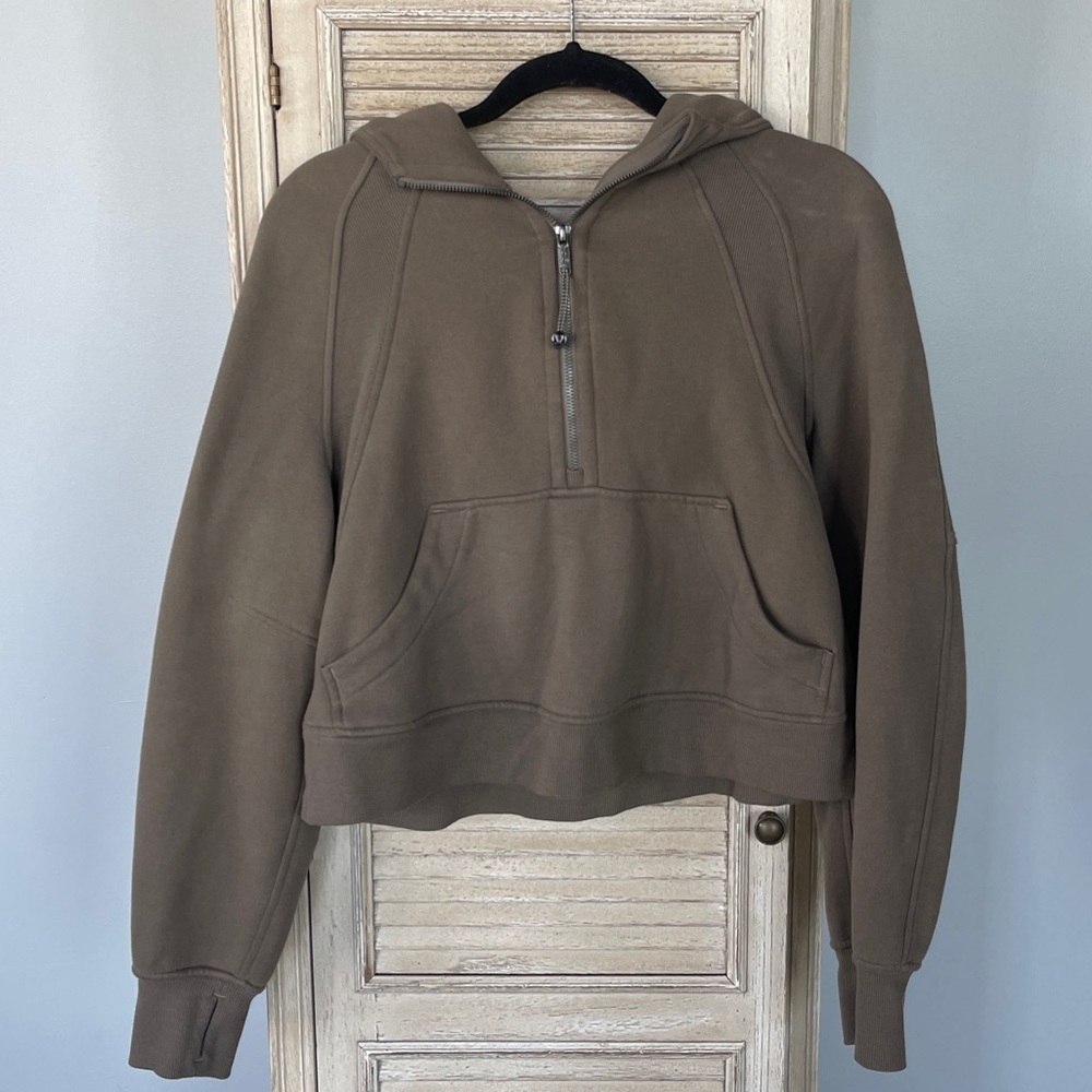 Lululemon Scuba Oversized Half-Zip Hoodie in *OLIVE*